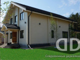 wooden cottage from glulam